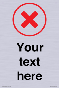 Custom plain background, red cross in a circle sign